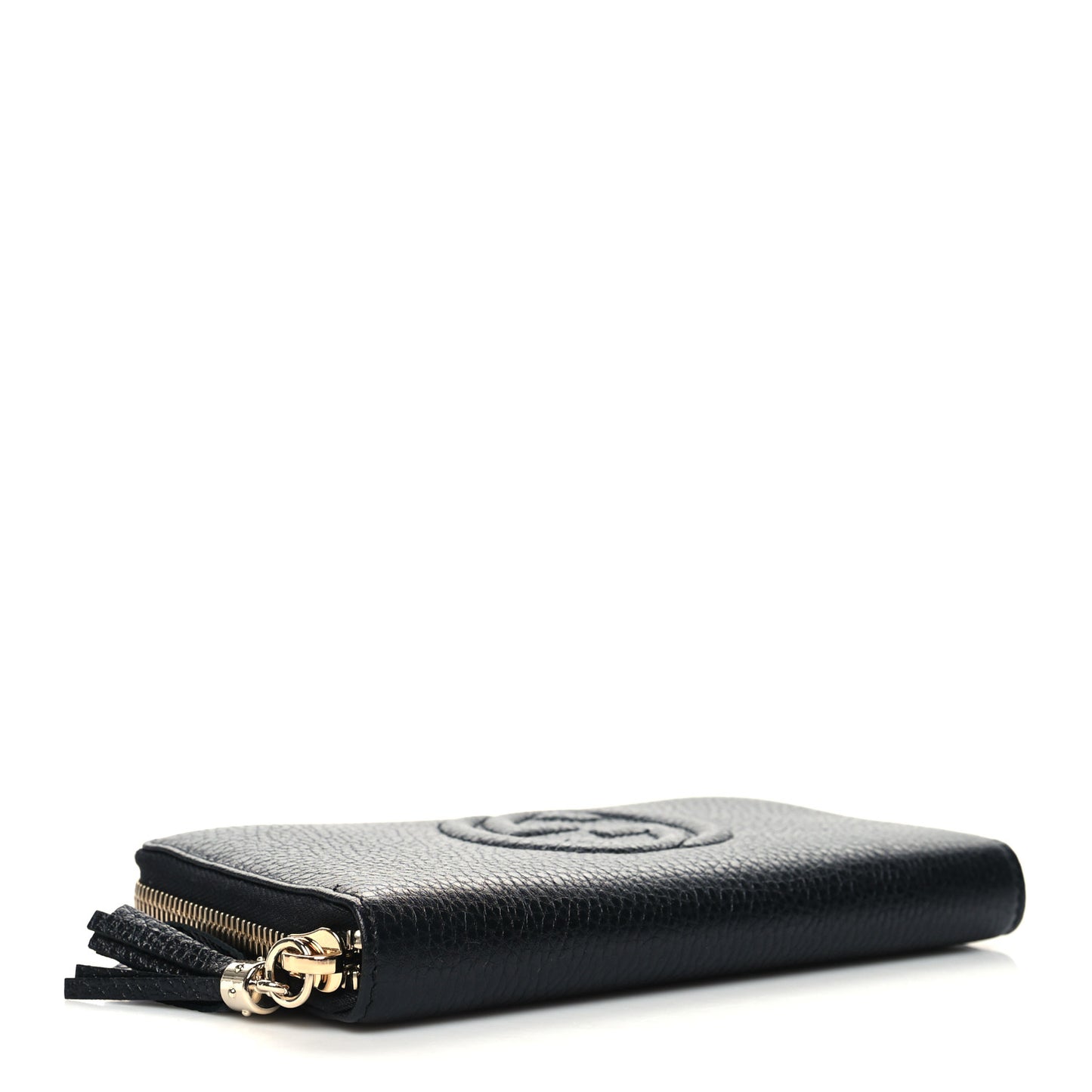 Pebbled Calfskin Soho Zip Around Wallet Black