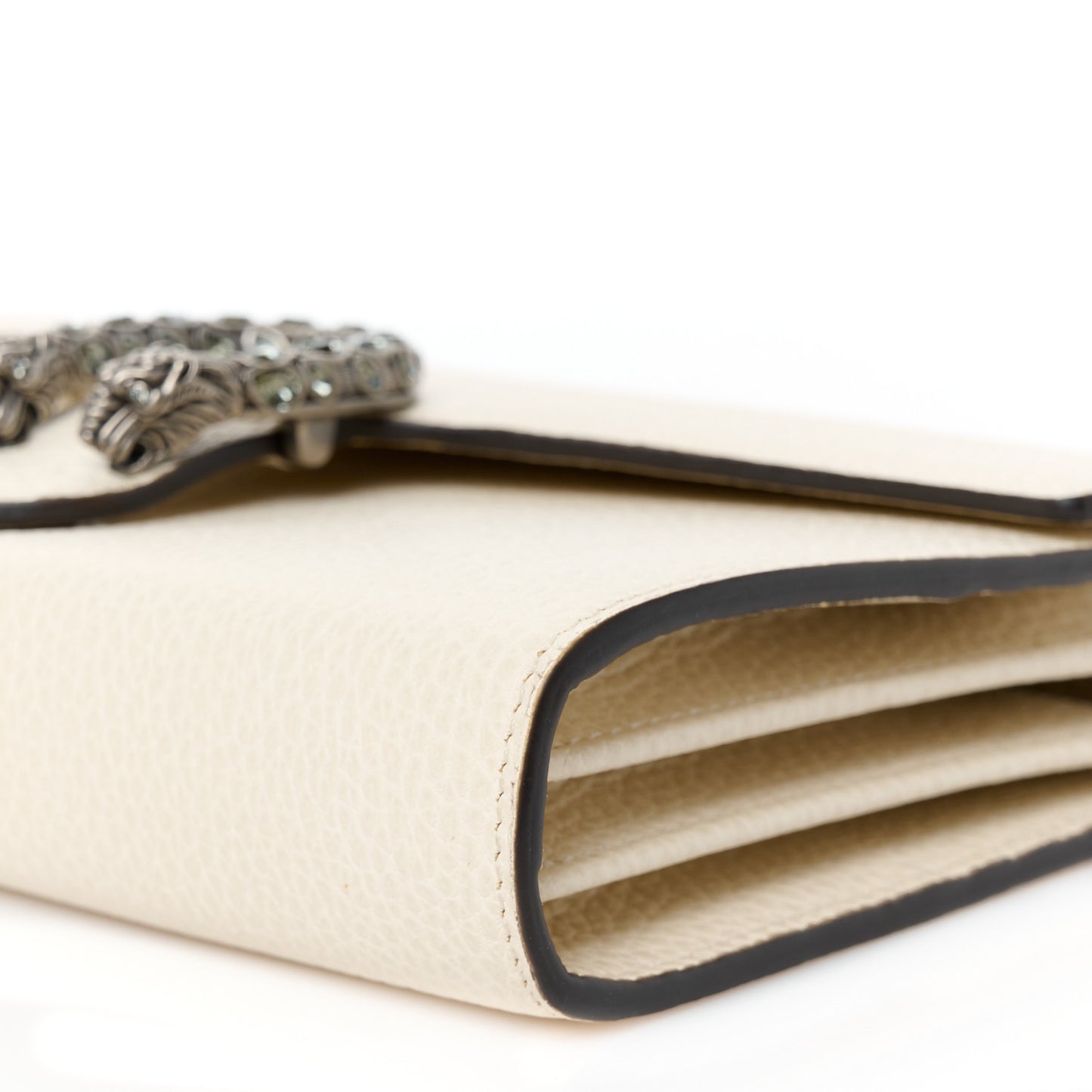 Dollar Calfskin Mini Dionysus Chain Wallet Mystic White