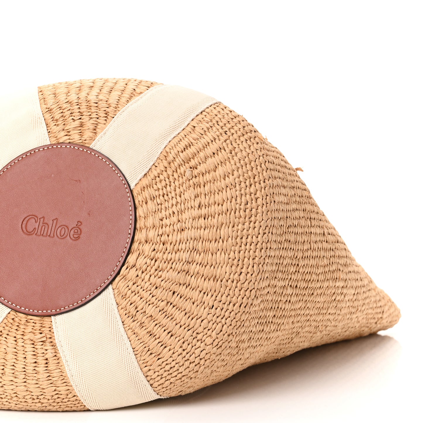 Raffia Large Woody Tote White