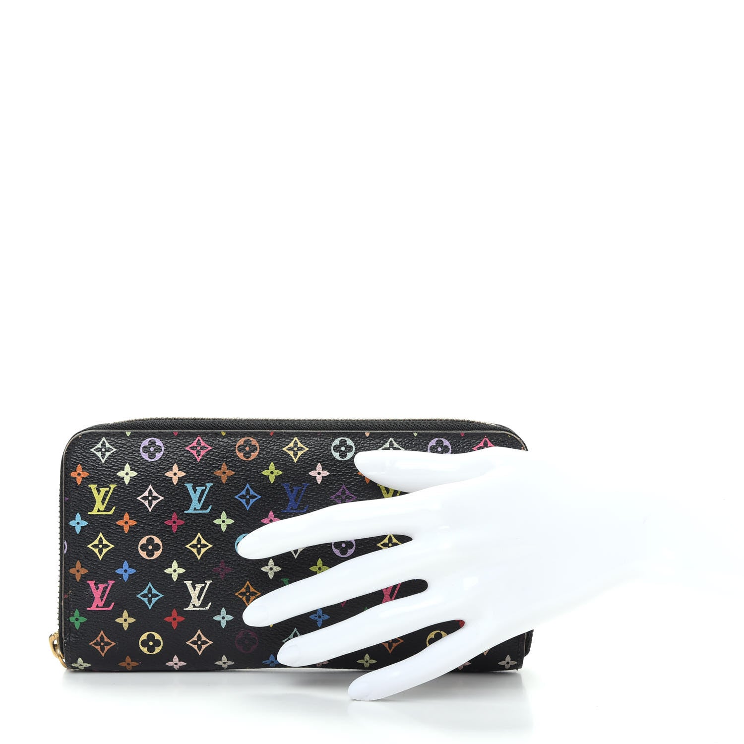 Louis Vuitton Monogram Multicolor Zippy Wallet Black Violet 2 of 11