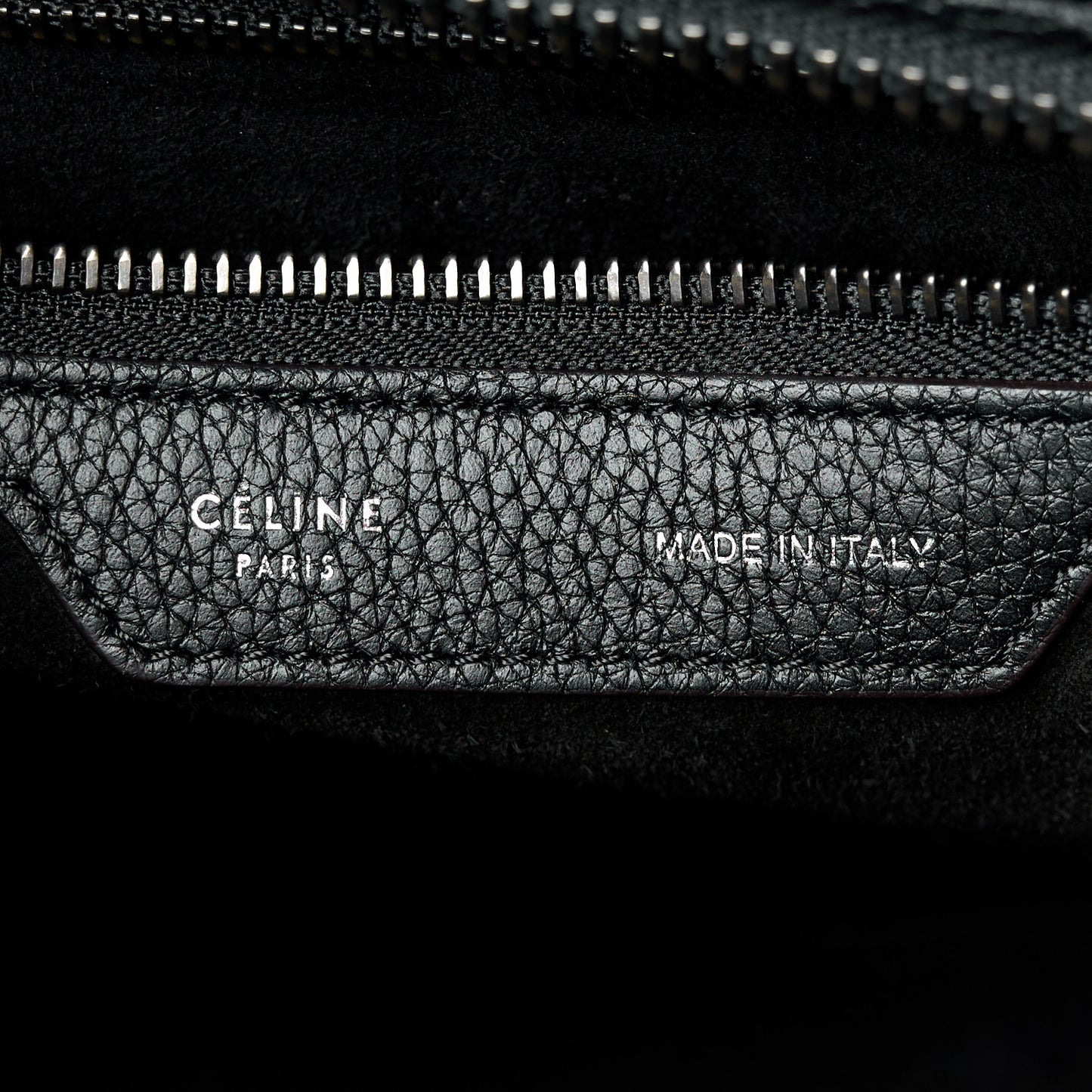Drummed Calfskin Micro Luggage Black