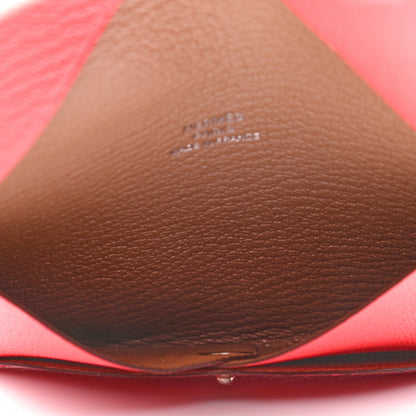 Hermes Chevre Mysore Bastia Verso Coin Purse Rose Texas Quebracho 5 of 7
