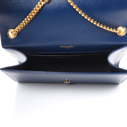 Saint Laurent Grain De Poudre Medium Classic Monogram Kate Satchel Denim Blue 5 of 10