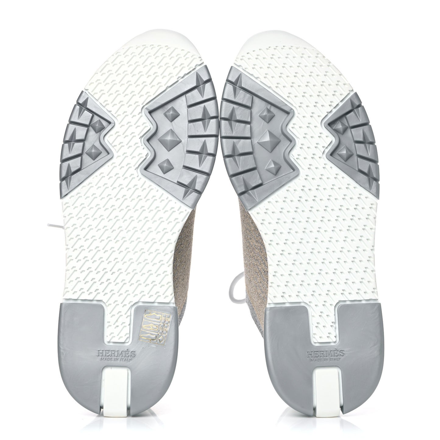 Metallic Technical Canvas Goatskin Bouncing Sneakers 37 White