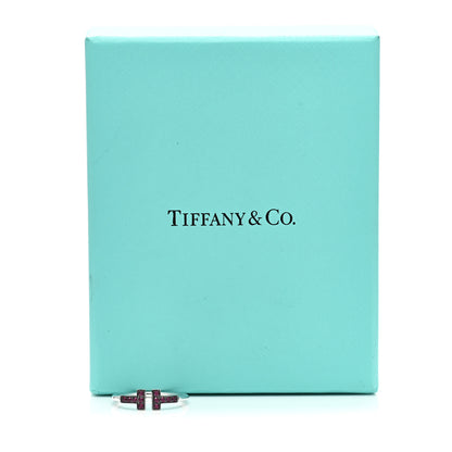 Tiffany 18K White Gold Ruby T Wire Ring 53 6.5 5 of 5