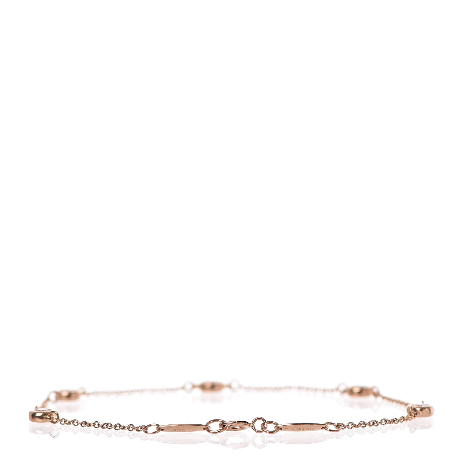 Tiffany 18K Rose Gold Diamond .35ct Elsa Peretti Diamonds by the Yard Bracelet 3 of 7