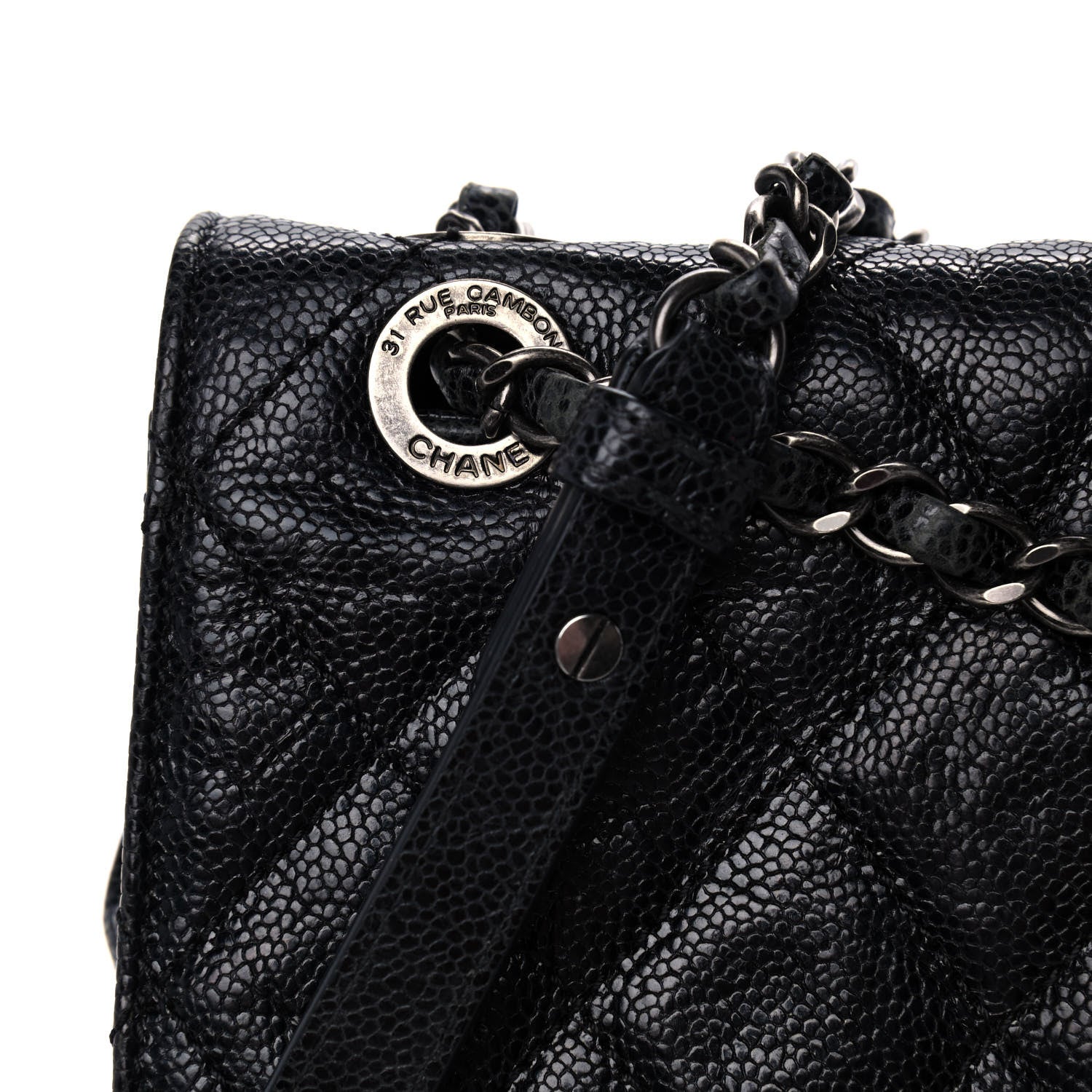 Chanel Crumpled Grained Calfskin Jumbo CC Crave Flap Black 9 of 13