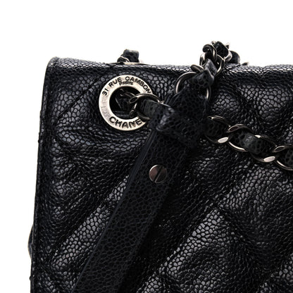 Chanel Crumpled Grained Calfskin Jumbo CC Crave Flap Black 9 of 13