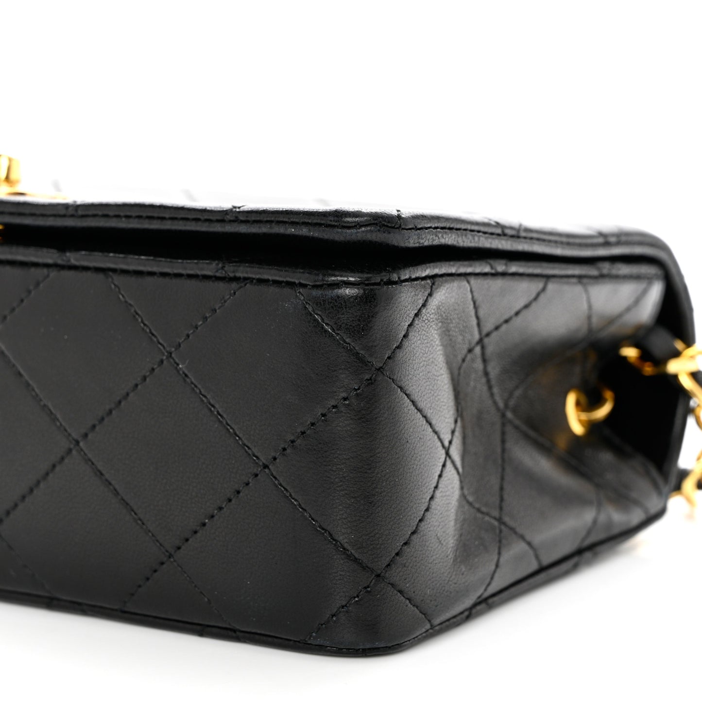 Lambskin Quilted Small Single Flap Black