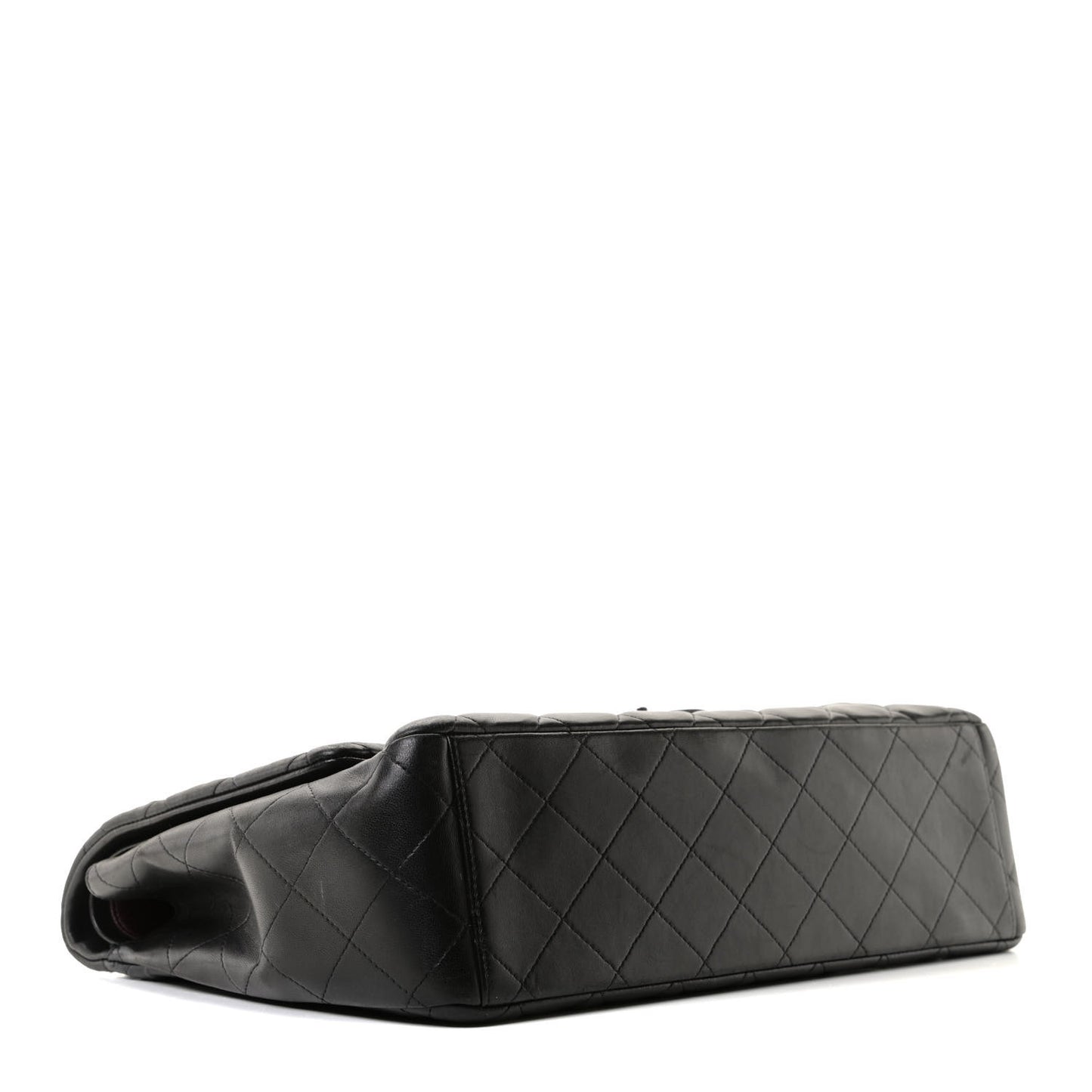 Lambskin Quilted Maxi Single Flap Black