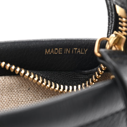 Mansur Gavriel Pebbled Calfskin Mini Zip Bucket Bag Black 7 of 10