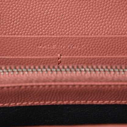 Saint Laurent Grain De Poudre Matelasse Chevron Small Monogram Chain Wallet Blush Fonce 7 of 8