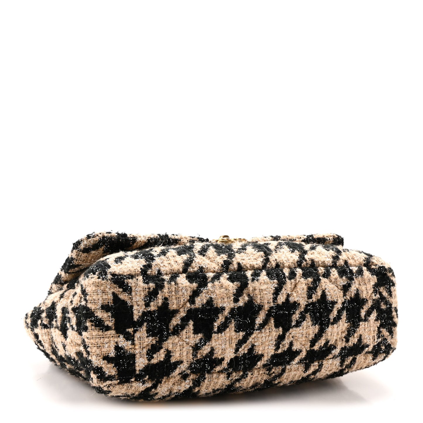 Tweed Maxi Chanel 19 Flap Beige Black