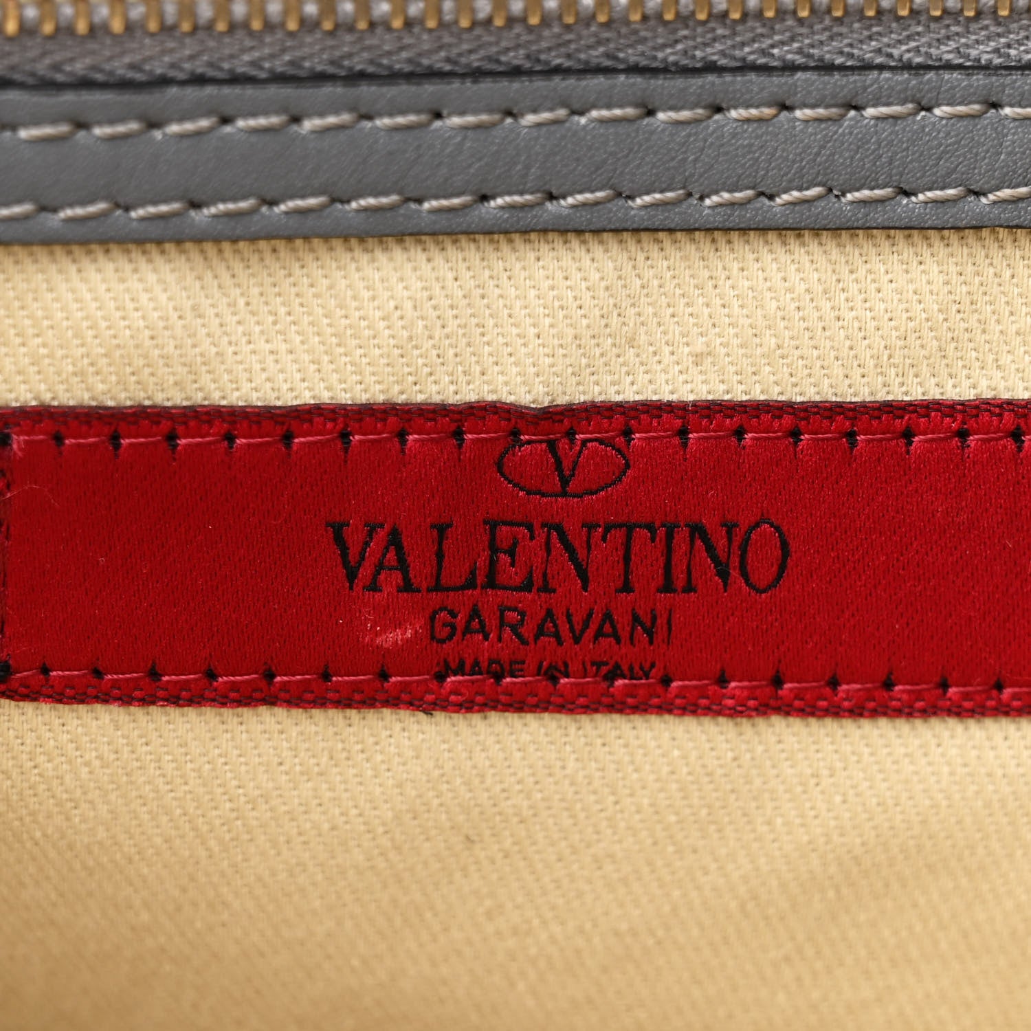 Valentino Garavani Vitello Rockstud Double Handle Tote London Stone 6 of 16