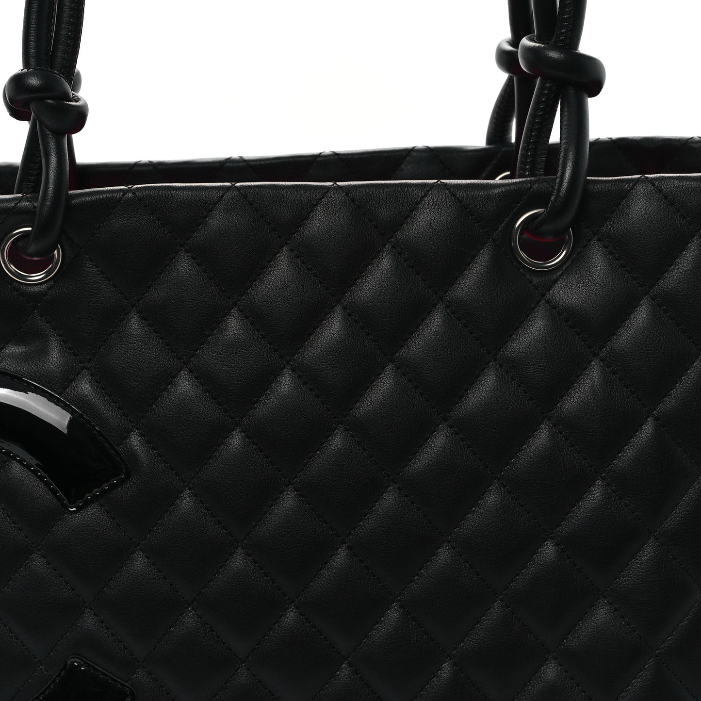 Calfskin Quilted Large Cambon Tote Black