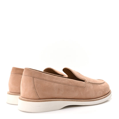 Hermes Suede Calfskin Womens Low Loafers 39.5 Beige Perlino 5 of 10