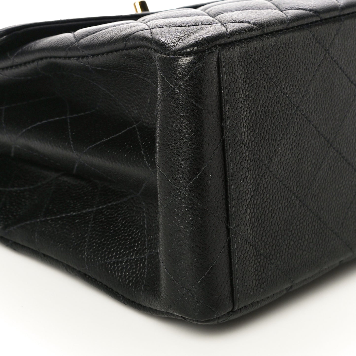 Caviar Quilted Jumbo Kelly Flap Black