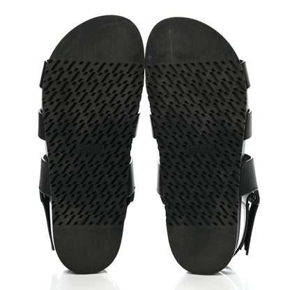 Hermes Calfskin Womens Takara Sandals 41 Black 5 of 11