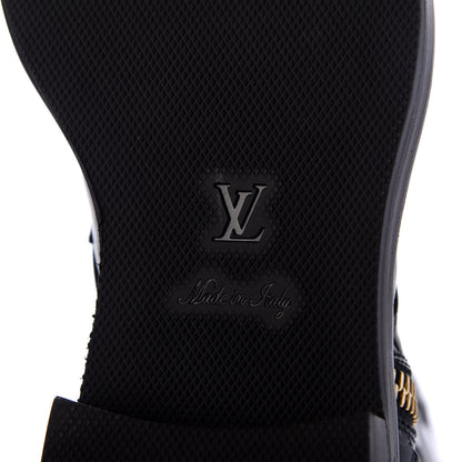 Louis Vuitton Patent Calfskin Monogram Macadam Ranger Combat Boots 36 Black 8 of 9