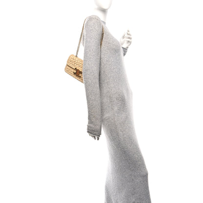 Celine Raffia Effect Claude Chain Shoulder Bag Natural 2 of 9