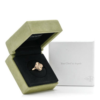 Van Cleef & Arpels 18K Yellow Gold Guilloche Vintage Alhambra Ring 55 7.25 5 of 5