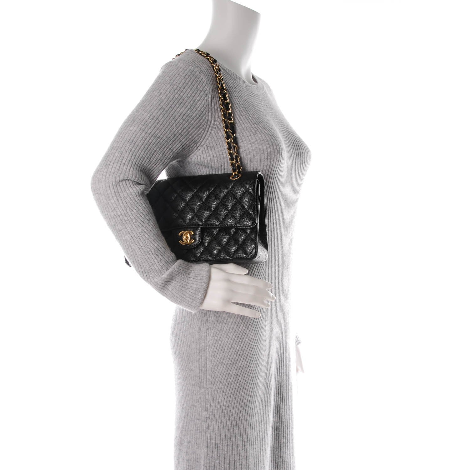 Chanel Caviar Quilted Medium Double Flap Black 2 of 7