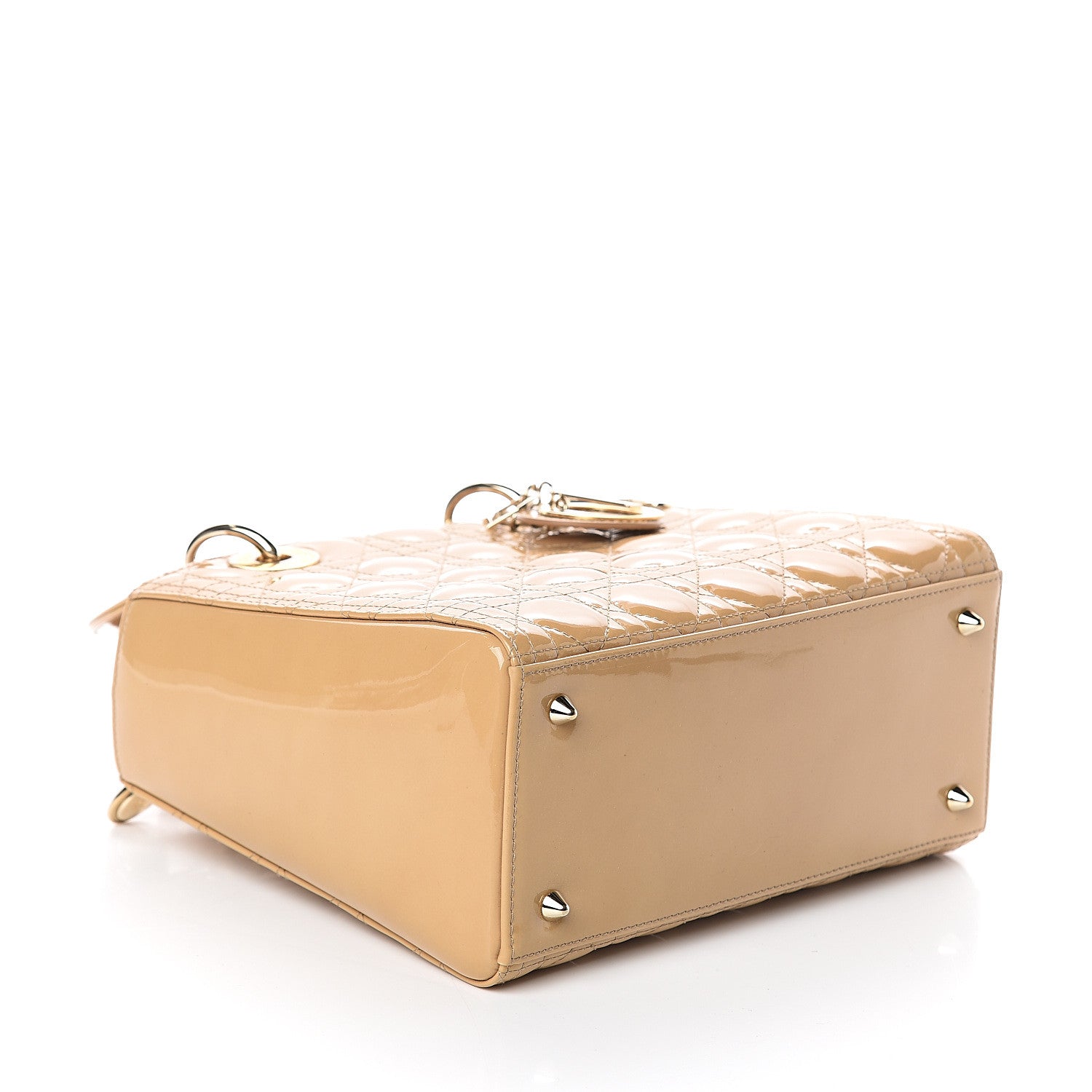 Christian Dior Patent Cannage Medium Lady Dior Beige 3 of 7