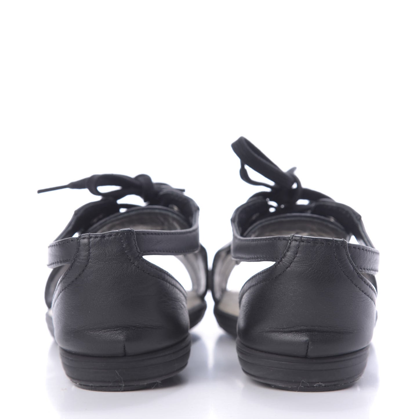 Lambskin Quilted Peep Toe Lace Up 35 Black White