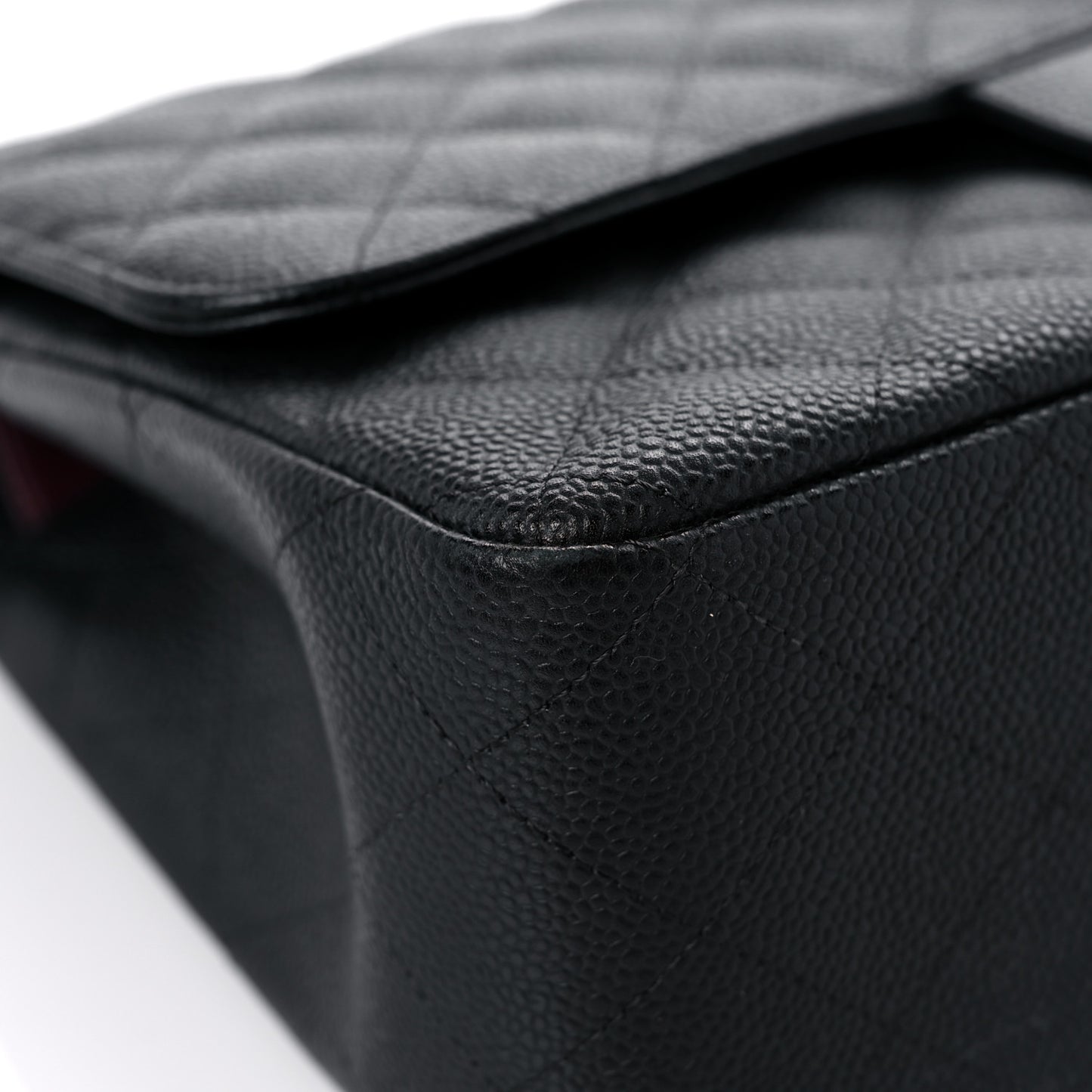 Caviar Quilted Jumbo Double Flap Black