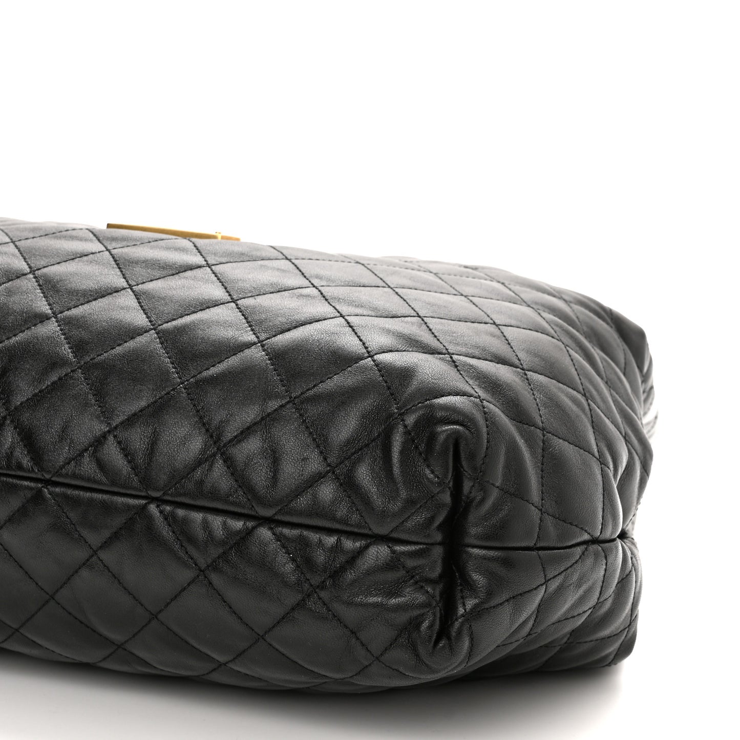Lambskin Quilted Maxi Icare Shopping Tote Black