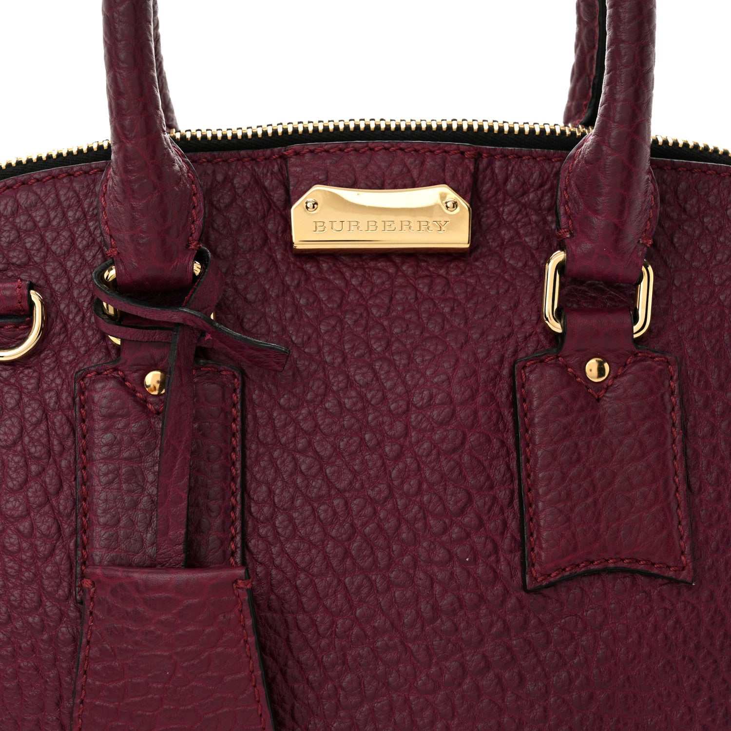 Burberry Heritage Grain Small Orchard Bowling Bag Damson Magenta 8 of 10