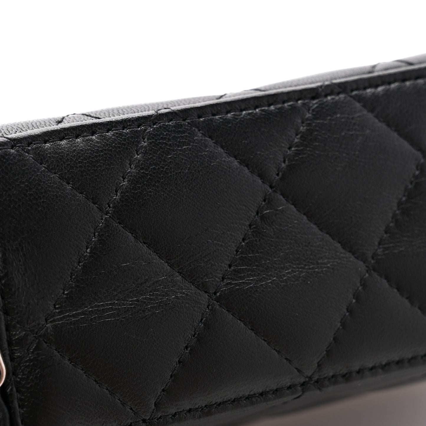 Lambskin Quilted Jewelry Case Black