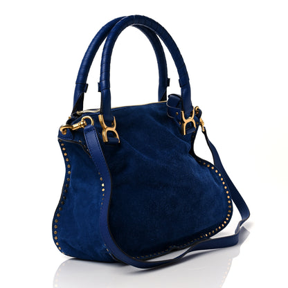 Chloe Suede Braided Medium Marcie Satchel Sea Water 3 of 10