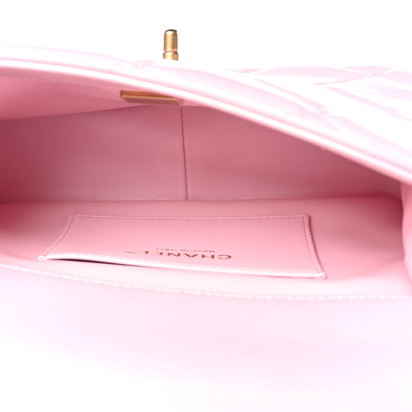 Pearly Lambskin Quilted Pearl Small Flap Pink