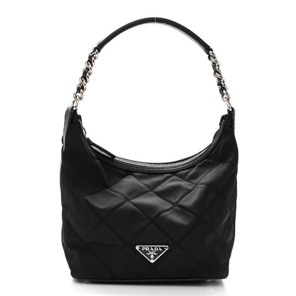 Prada Tessuto Nylon Quilted Saffiano Shoulder Bag Black 1 of 9