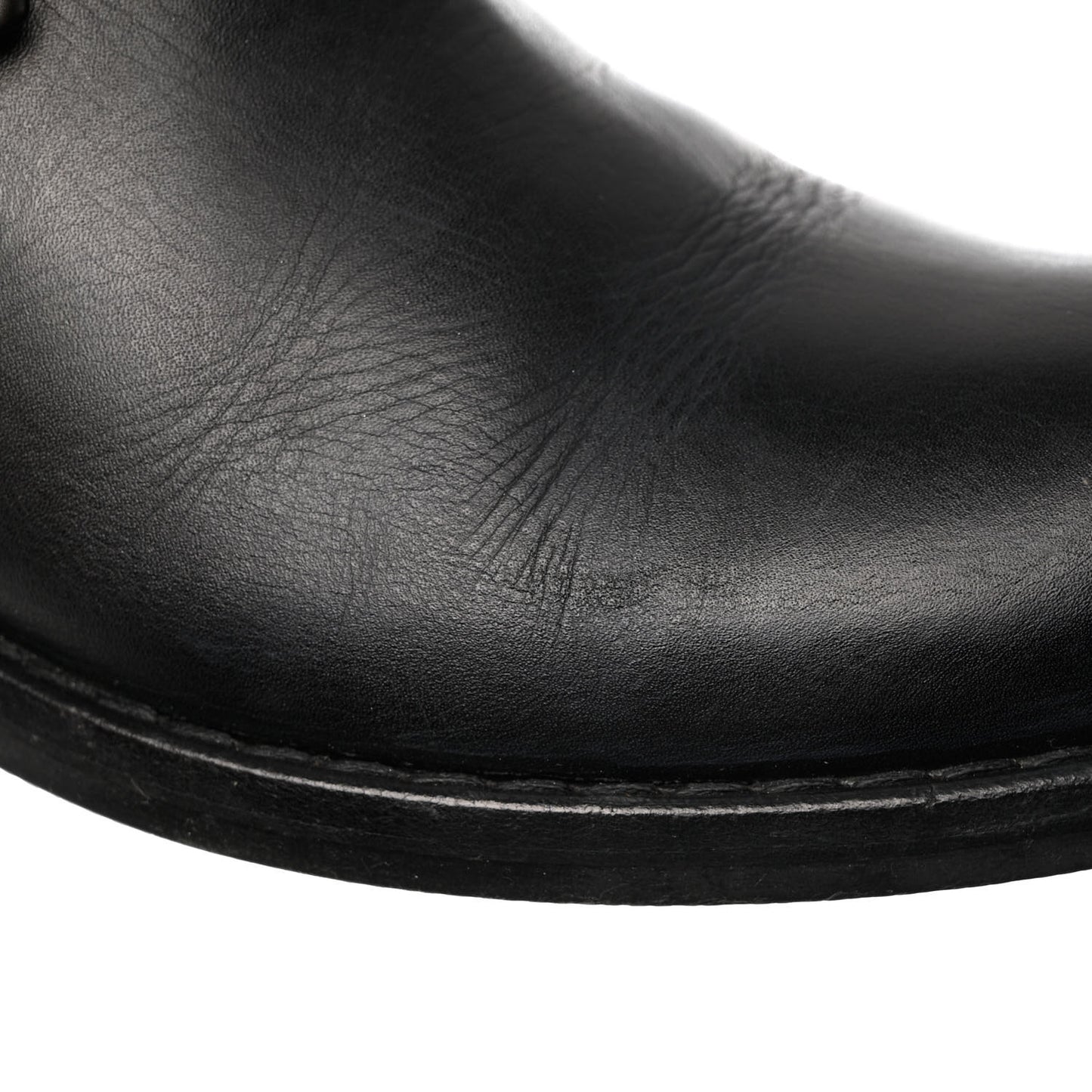 Calfskin High Zip Boots 38 Black