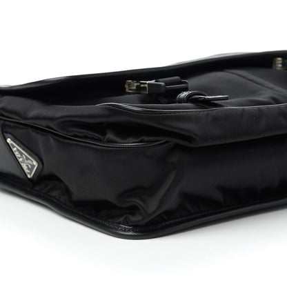 Prada Tessuto Nylon Saffiano Messenger Satchel Black 6 of 9