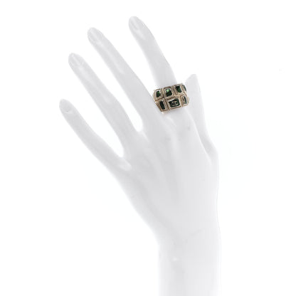 Chanel Poured Glass CC Ring 6.75 Green Gold 2 of 5