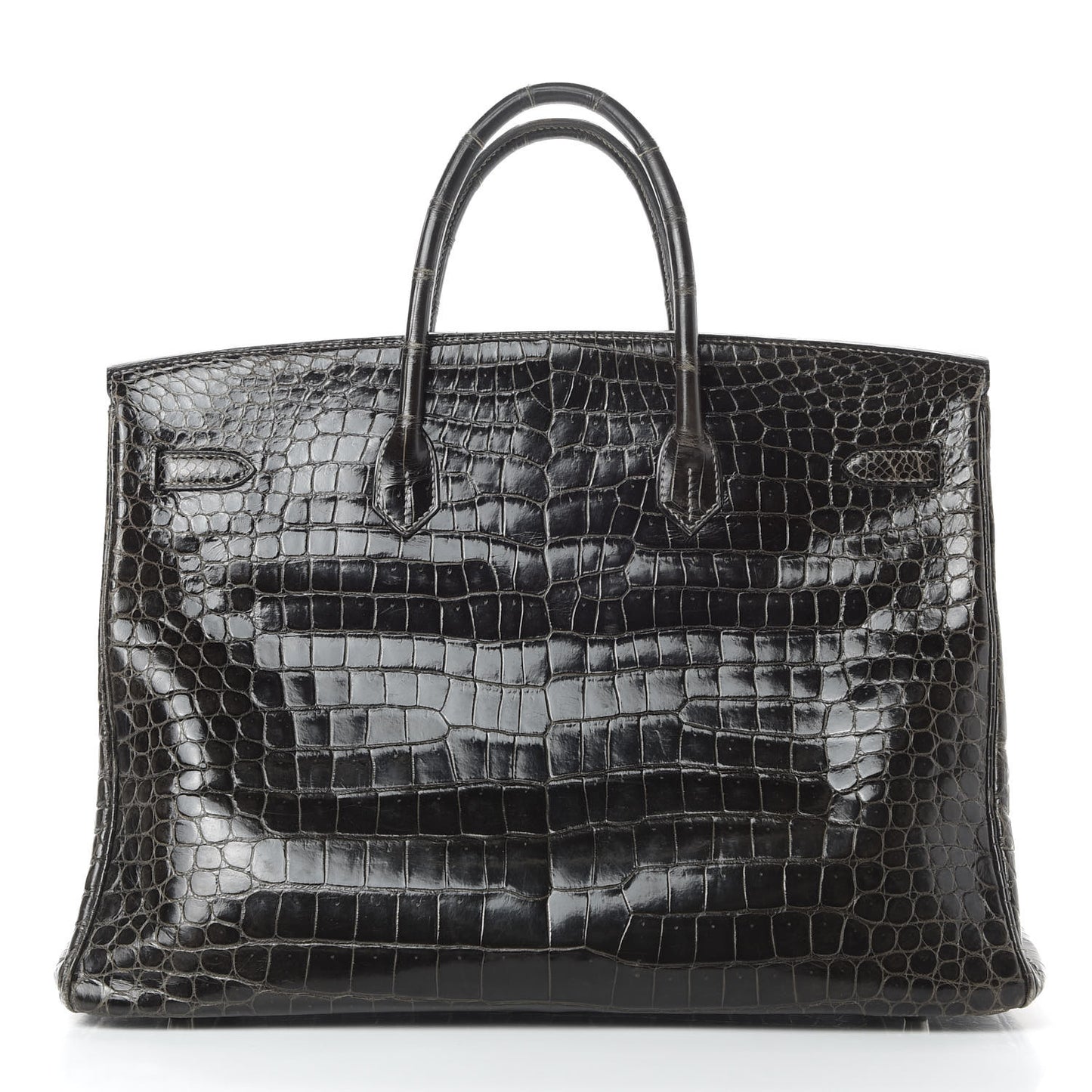 Shiny Porosus Crocodile Birkin 40 Graphite