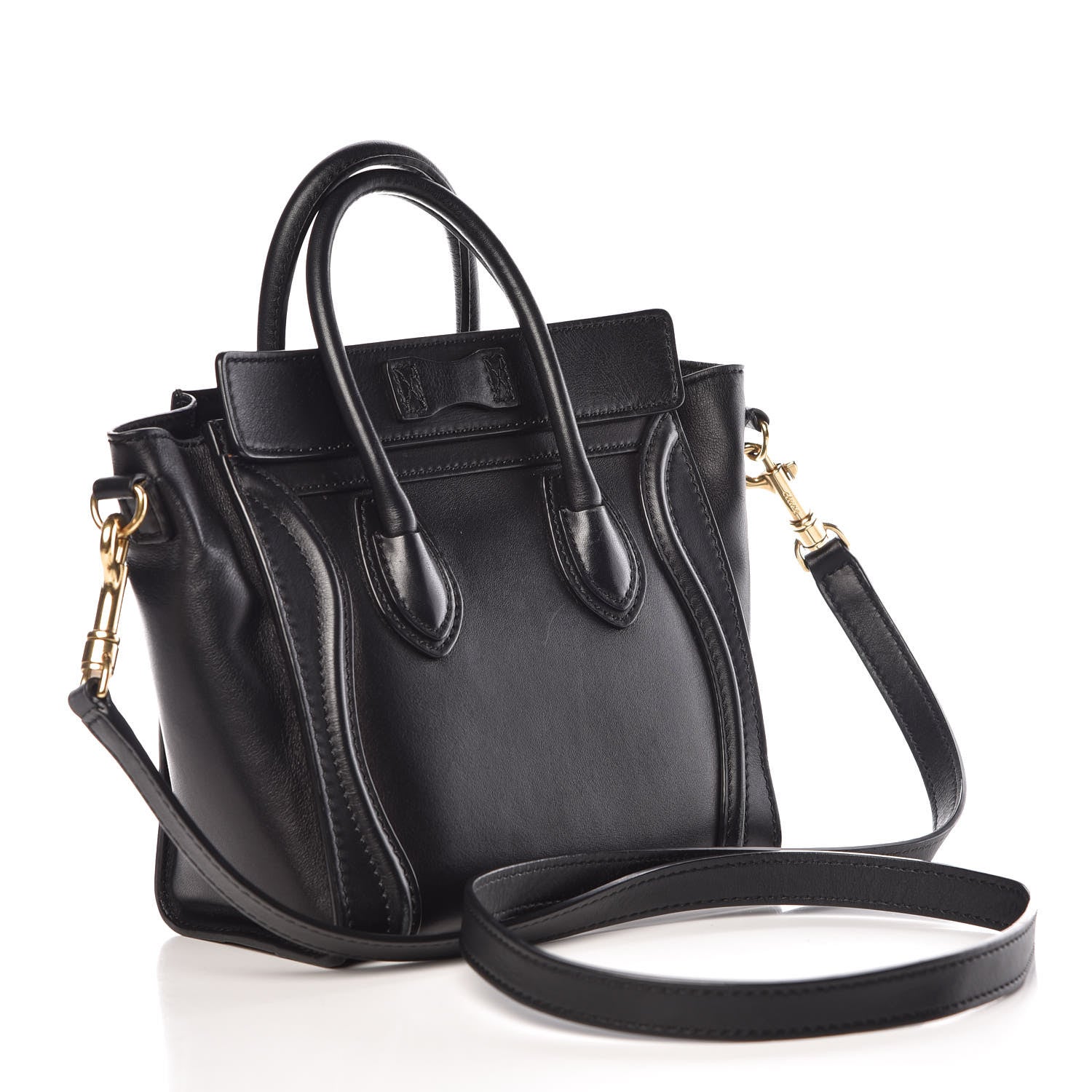 Celine Smooth Calfskin Nano Luggage Black 4 of 13