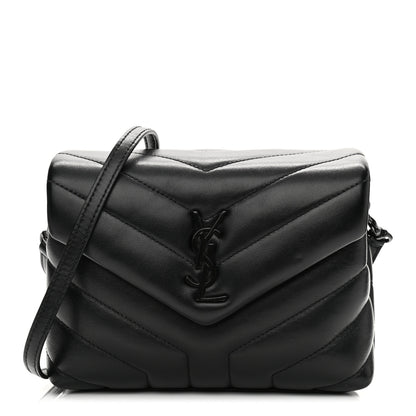 Saint Laurent Calfskin Y Quilted Monogram Toy Loulou Crossbody Bag Black 1 of 12