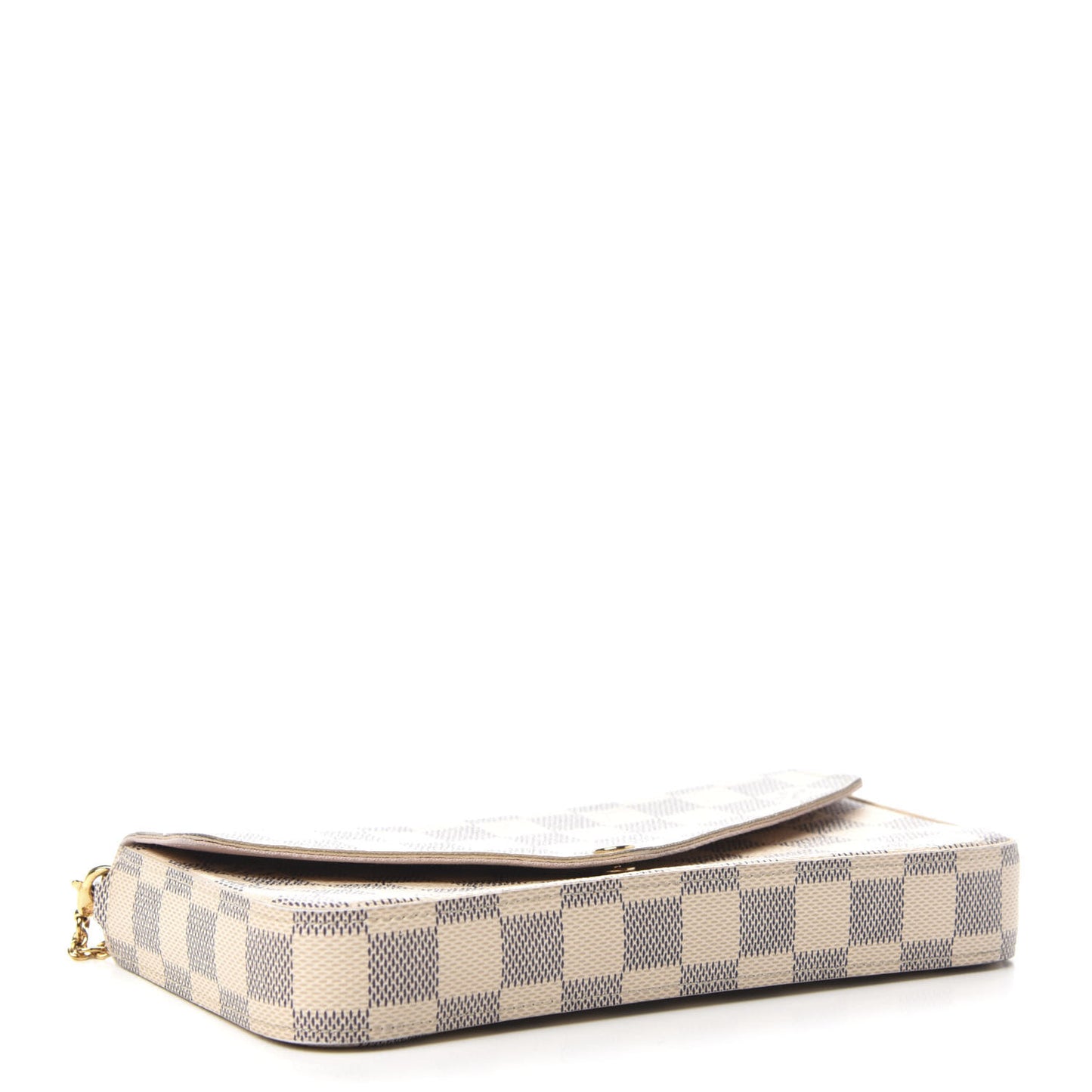 Damier Azur Pochette Felicie Chain Wallet Rose Ballerine
