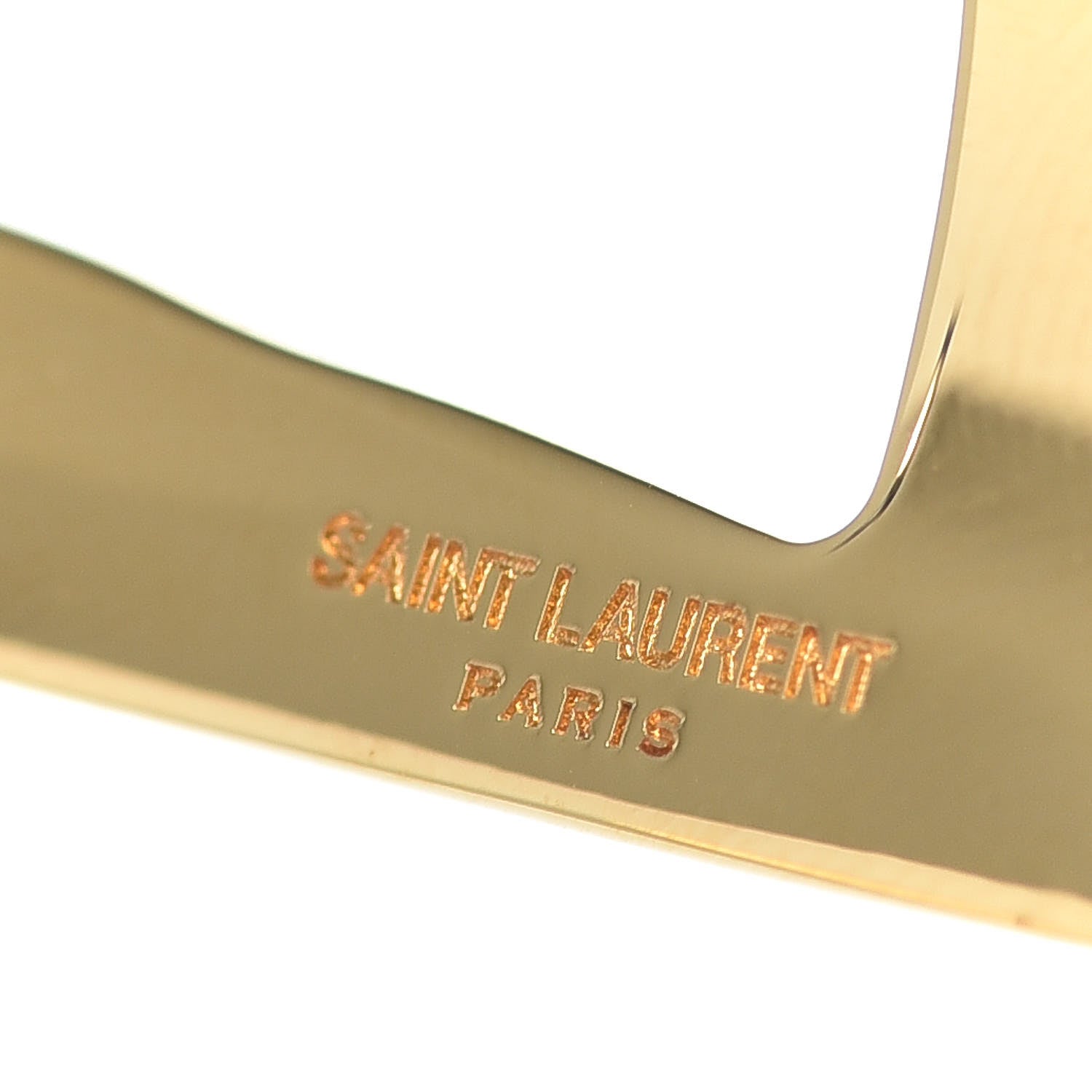 Saint Laurent Brass Monogram Medium Cuff Bracelet Gold 4 of 7