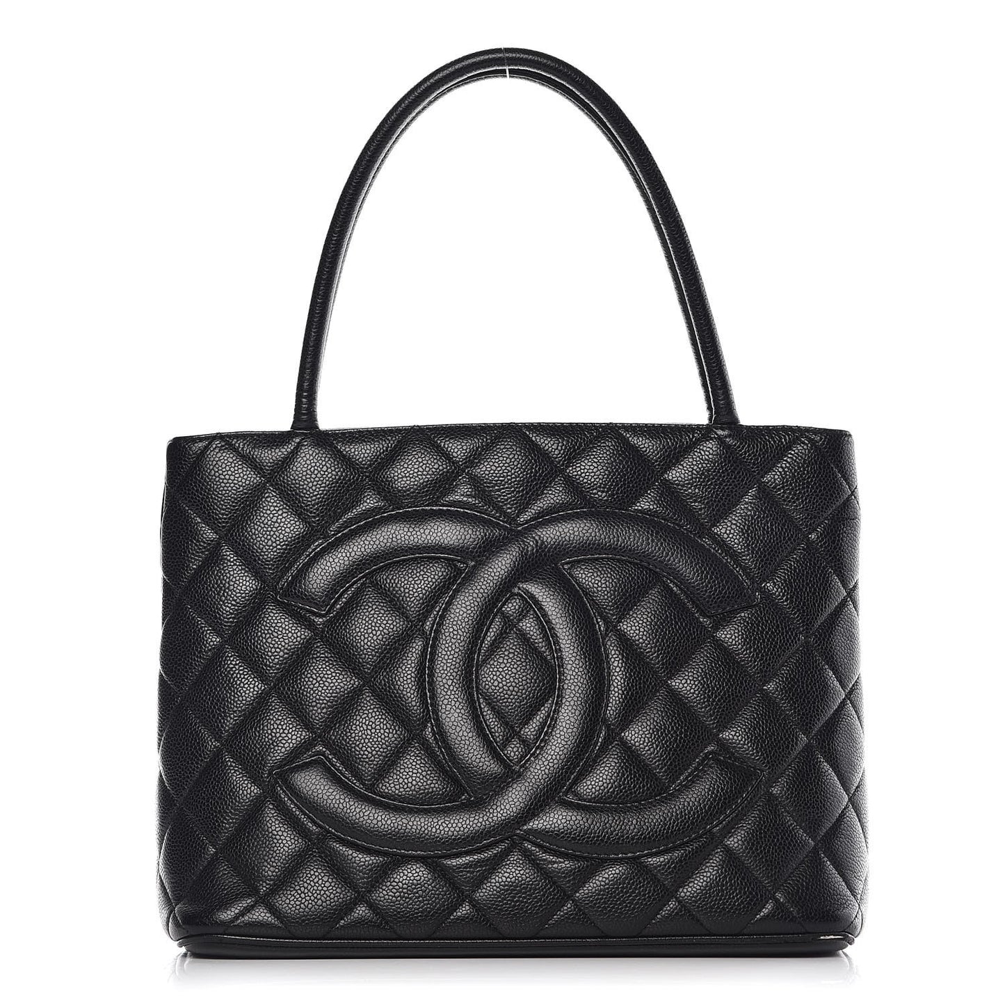 Caviar Quilted Medallion Tote Black