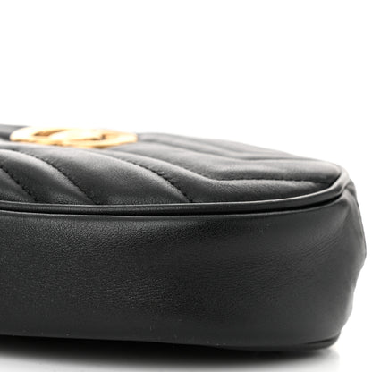 Gucci Calfskin Matelasse GG Marmont Belt Bag 95 38 Black 10 of 10