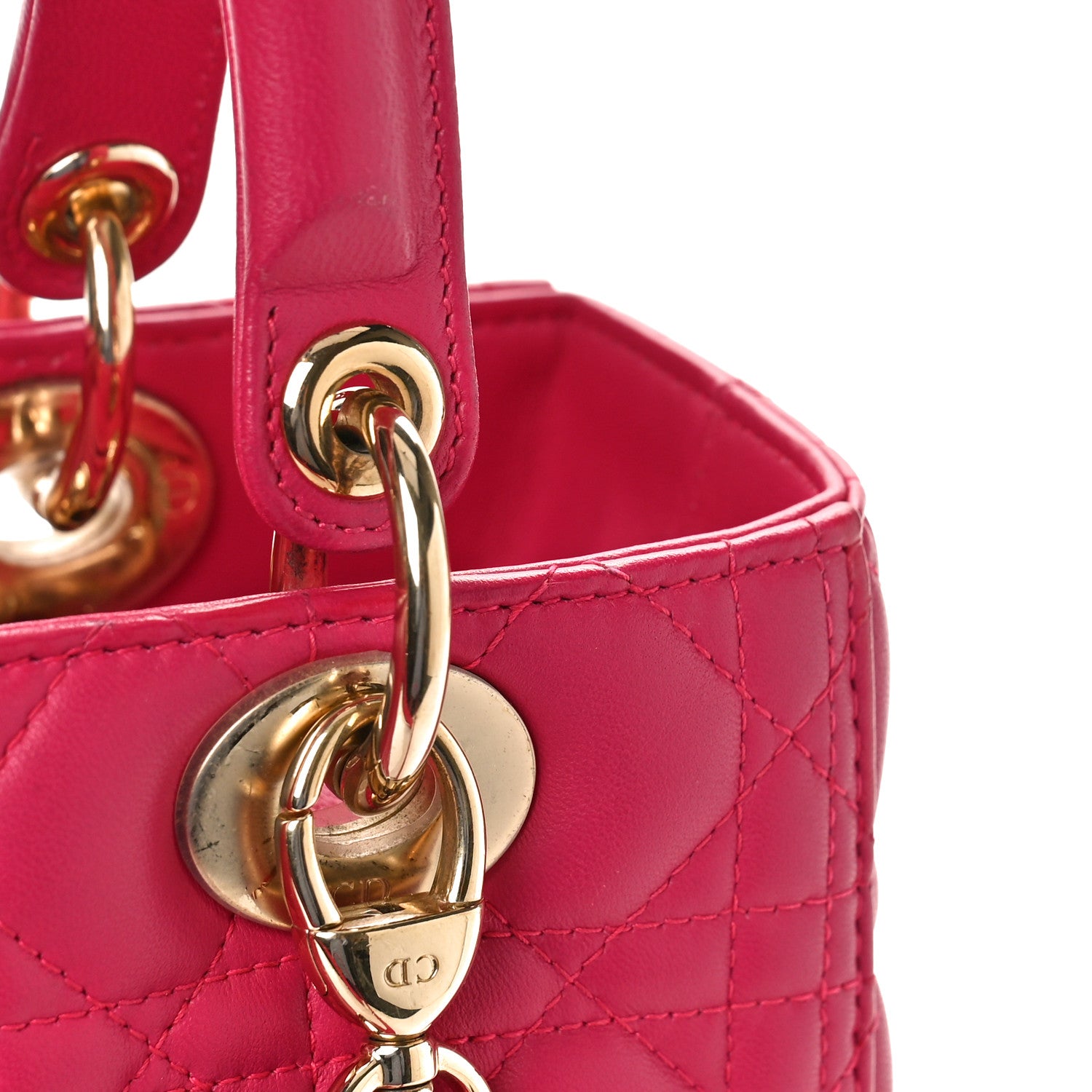 Christian Dior Lambskin Cannage Medium Lady Dior Pink 11 of 11