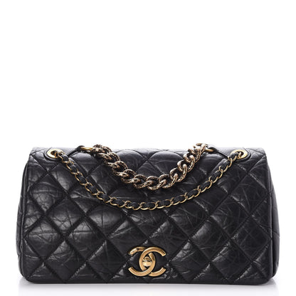 Chanel Aged Calfskin Quilted Medium Pondichery Flap Black 1 of 9