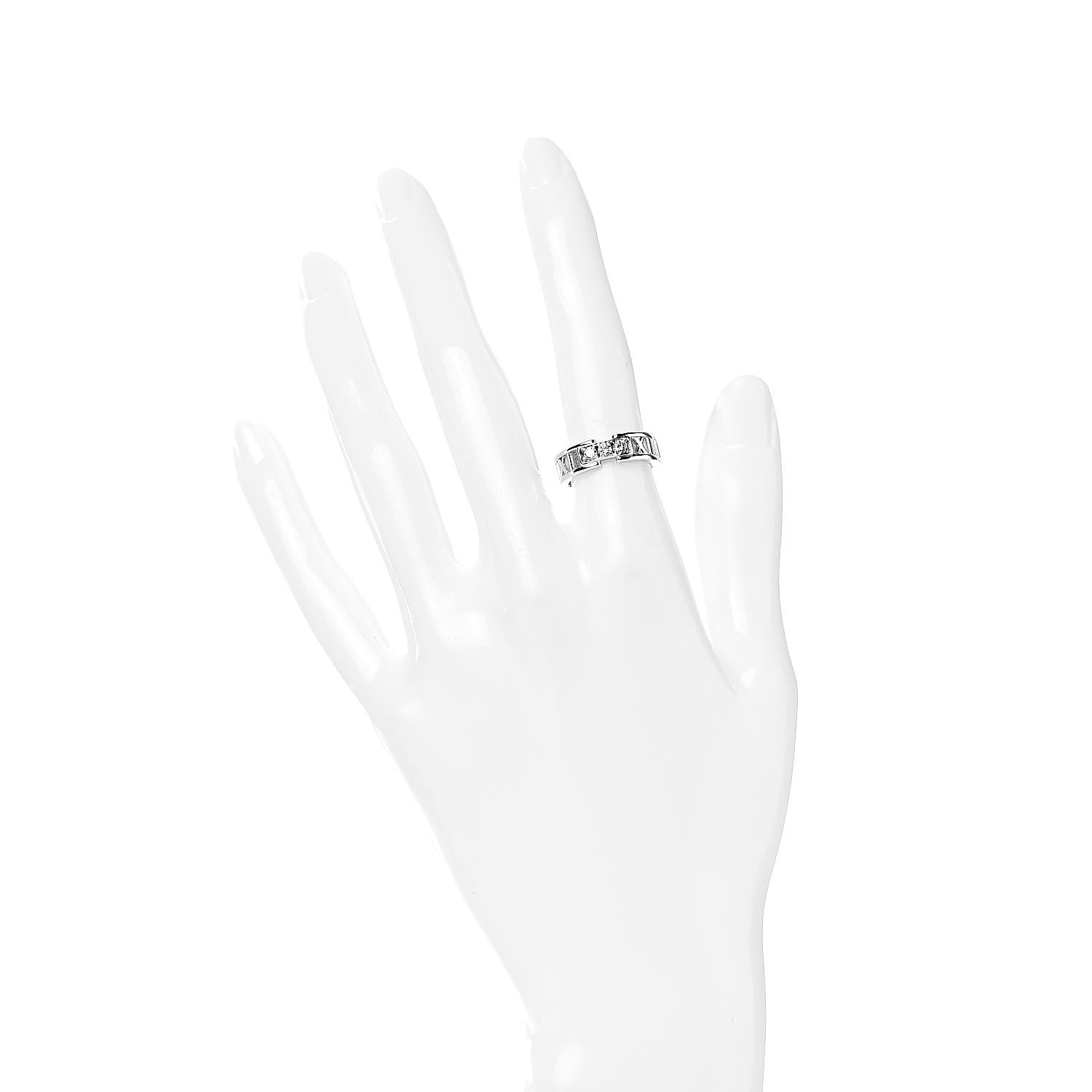 Tiffany 18K White Gold Diamond Atlas Ring 49 4.75 2 of 5