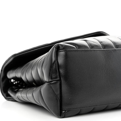 Saint Laurent Calfskin Y Quilted Monogram Medium Loulou Chain Satchel Black 9 of 11