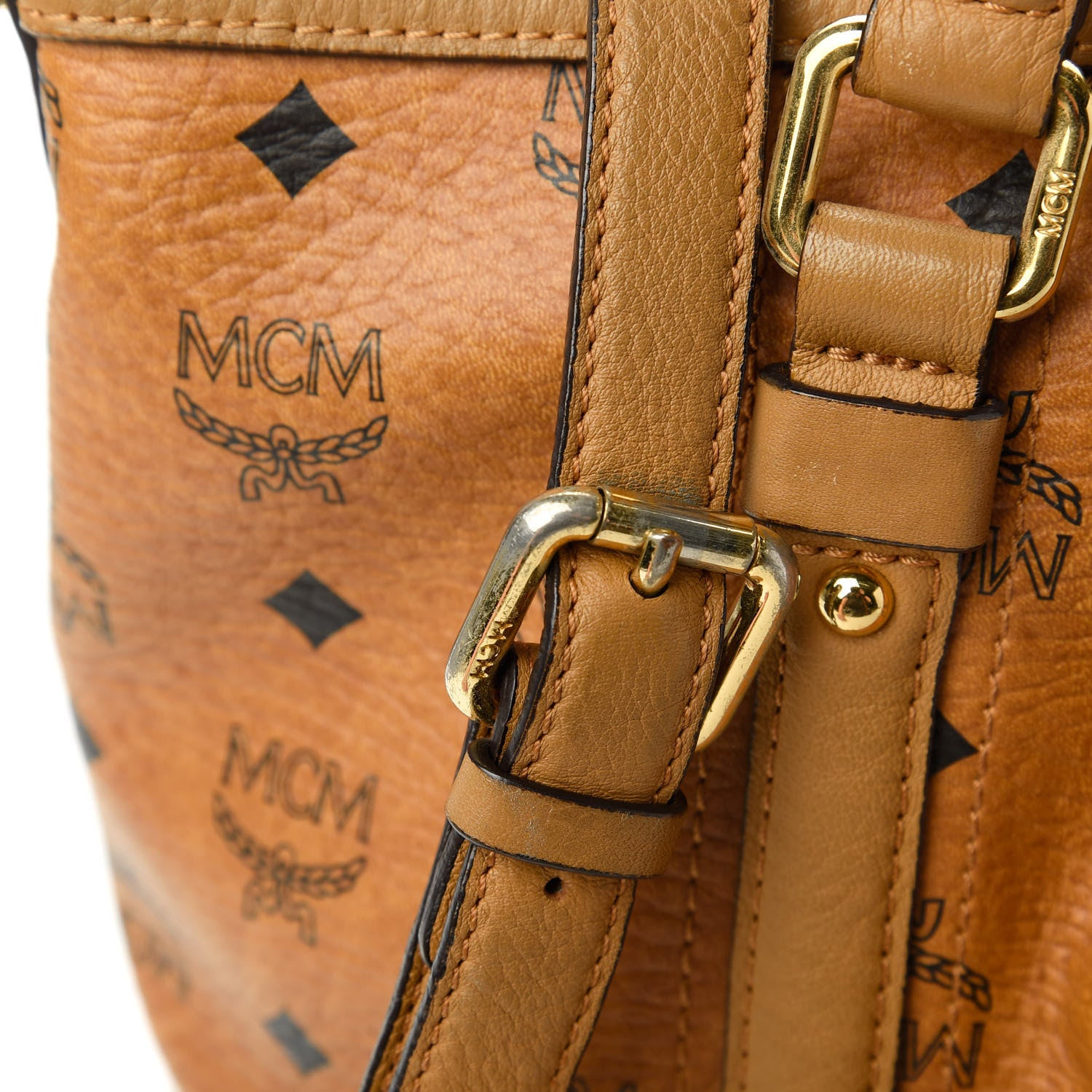 MCM Visetos Medium Essentials Shopper Tote Cognac 15 of 15